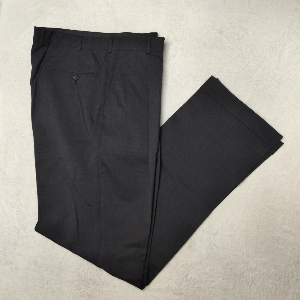 Brooks Brothers Pants Mens 36x35 Gray Wool Dress Slacks Dress‎ Brooksease USA